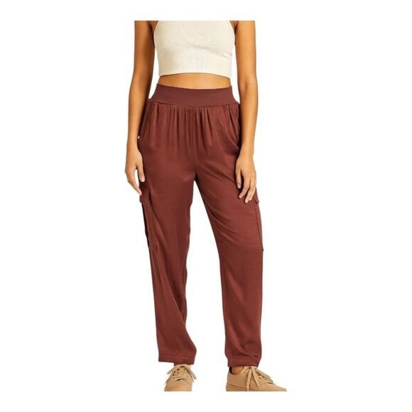 Pistola Pull On Slinky Cargo Pant Straight Leg Mocha Brown XL Trouser Unworn - Picture 1 of 14